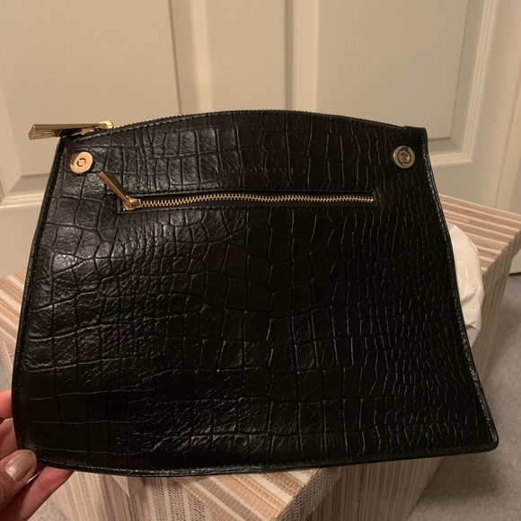 Antonio Melani Black Croc Embossed Leather purse - Picture 5 of 8